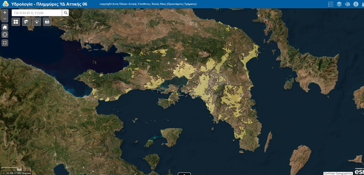 χάρτης υδρολογία πλημμύρες